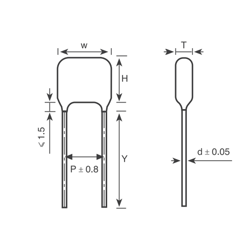 Hochspannungskondensator aus metallisierter Polypropylenfolie/Folie der Serie CBB28 (Subminiatur)